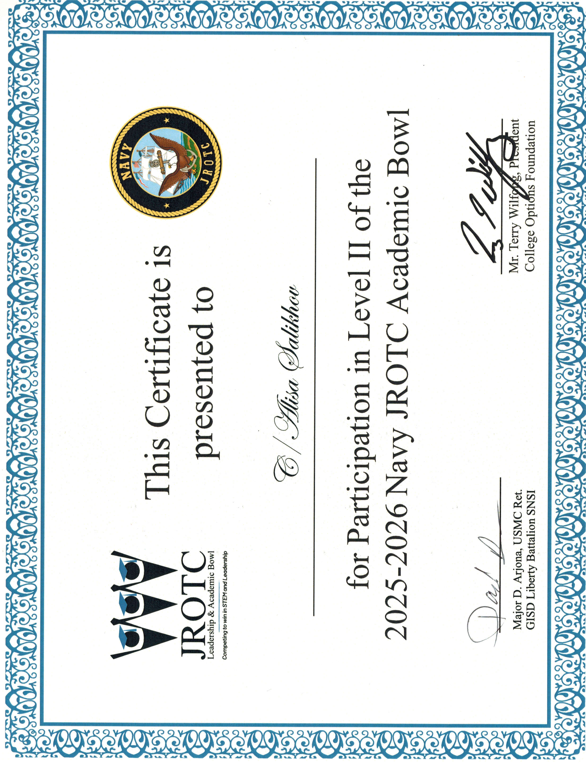 Navy JROTC Academic Bowl — Level II