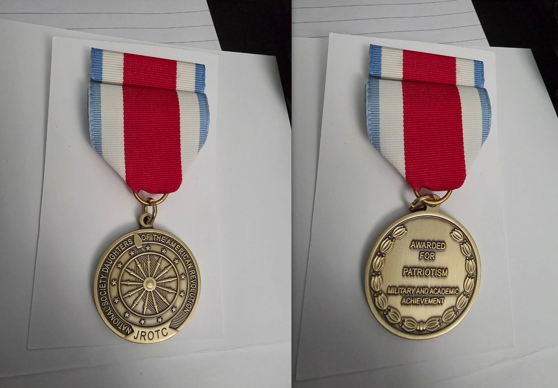 DAR JROTC Medal — Awarded for Patriotism, Military & Academic Achievement